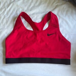 Nike Women's Vibrant Red and Black Sports Bra